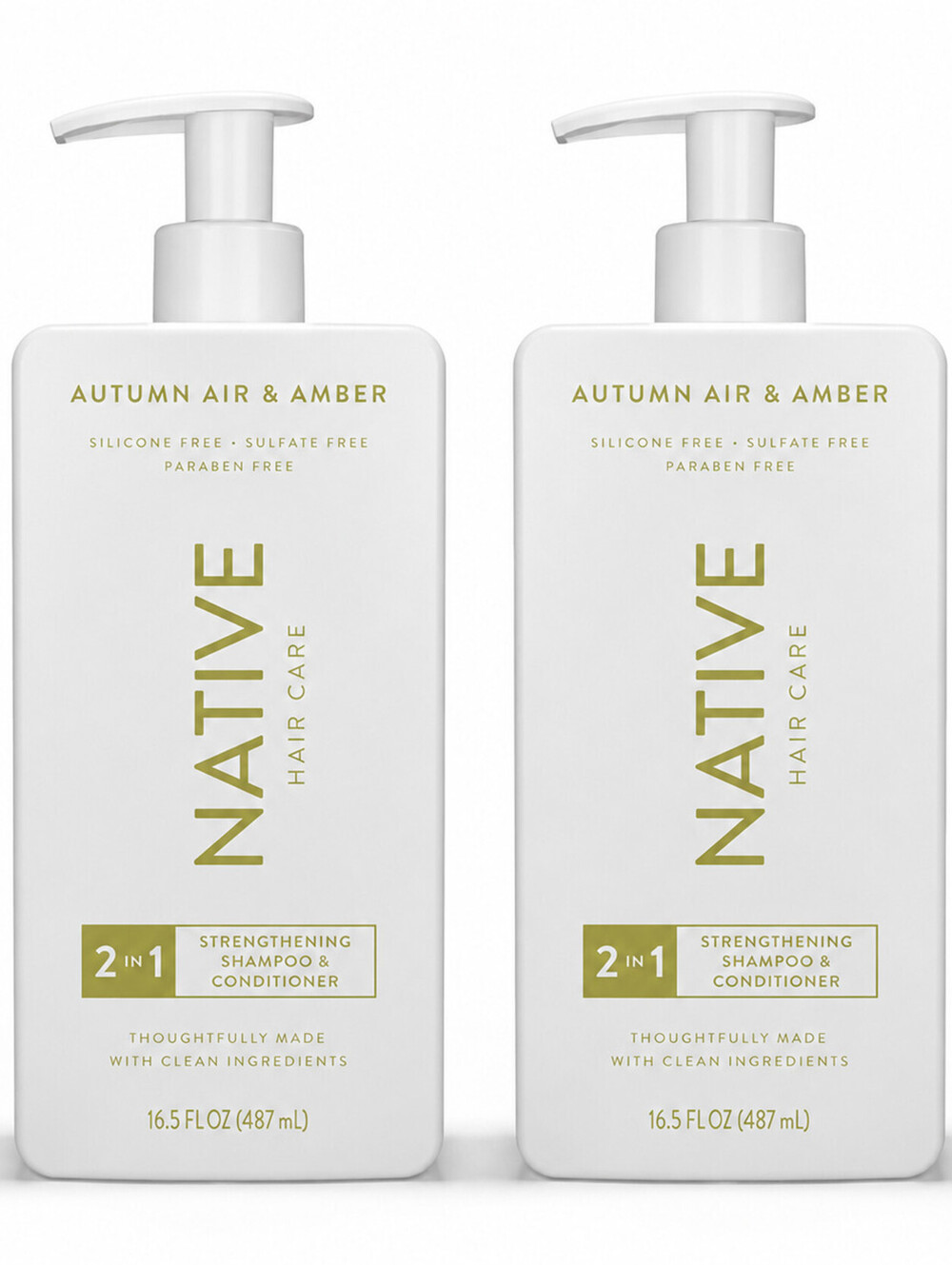 2 Pack Native 2-in-1 Shampoo & Conditioner Autumn Air & Amber 16.5 oz